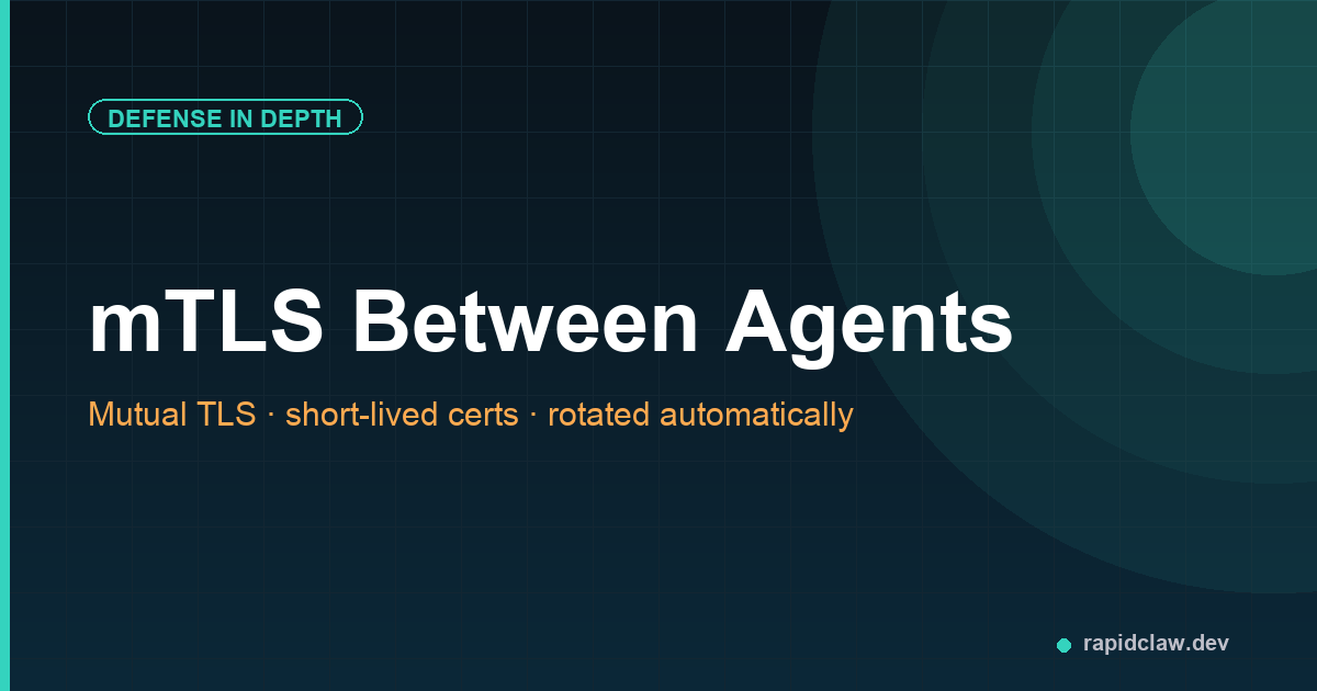 mTLS between agents — mutual TLS with short-lived certs, rotated automatically